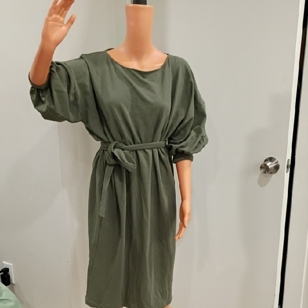 Amour Vert Olive Long Sleeve Dress